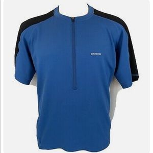 Patagonia Men’s Blue S/S 1/2 Zip Pullover Poly Athletic Shirt ~Size Medium~